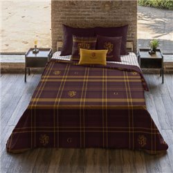 FUNDA NÓRDICA CON BOTONES 100% ALGODÓN MODELO GRYFFINDOR CUADRO PARA CAMA DE 135/140 (220X220 CM)