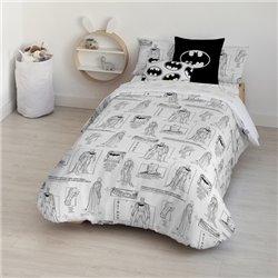 FUNDA NÓRDICA CON BOTONES 100% ALGODÓN MODELO BATMAN FEATURES PARA CAMA DE 80 (140X200 CM.) - Teknashop Ltd