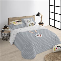 FUNDA NÓRDICA CON BOTONES 100% ALGODÓN MODELO BUGS BUNNY PARA CAMA DE 80 (140X200 CM.) - Teknashop Ltd