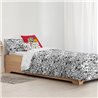 FUNDA NÓRDICA CON BOTONES 100% ALGODÓN MODELO TOM & JERRY BLACK & WITHE PARA CAMA DE 80 (140X200 CM.) - Teknashop Ltd