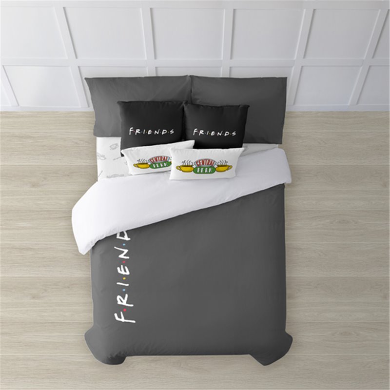 FUNDA NÓRDICA CON BOTONES 100% ALGODÓN MODELO FRIENDS MARENGO PARA CAMA DE 90 ( 155X220 CM.) - Teknashop Ltd