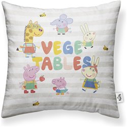 FUNDA DE COJÍN 100% ALGODÓN 45X45CM MODELO VEGETABLES A - Teknashop Ltd