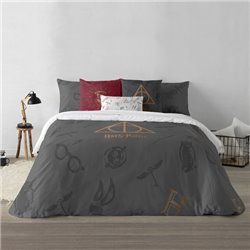 FUNDA NÓRDICA CON BOTONES 100% ALGODÓN MODELO DEATHLY HALLOWS PARA CAMA DE 150/160 (240X240 CM) - Teknashop Ltd