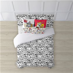 FUNDA NÓRDICA CON BOTONES 100% ALGODÓN MODELO TOM & JERRY BLACK & WITHE PARA CAMA DE 180 (260X240 CM) - Teknashop Ltd