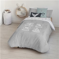 FUNDA NÓRDICA CON BOTONES 100% ALGODÓN MODELO HOGWARTS SHIELDS PARA CAMA DE 90 ( 155X220 CM.) - Teknashop Ltd