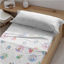 JUEGO DE SÁBANAS 100% ALGODÓN PEPPA PIG TIME BED 105 (175X270 CM) - Teknashop Ltd