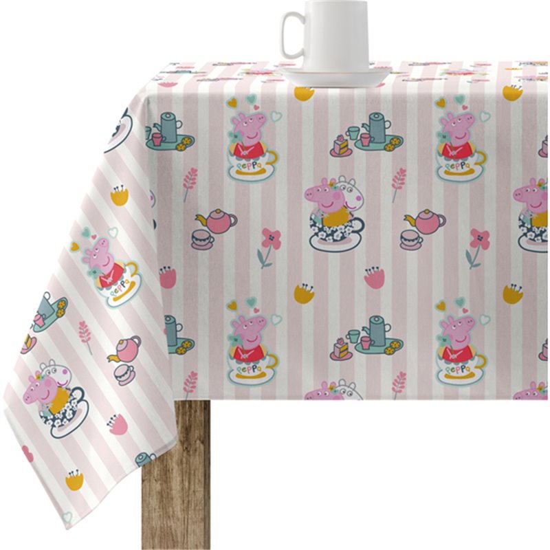 MANTEL RESINADO (TACTO PLASTIFICADO) ANTIMANCHAS MODELO PEPPA PIG FLOWERS 1 - Teknashop Ltd