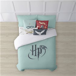 FUNDA NÓRDICA CON BOTONES 100% ALGODÓN MODELO HARRY POTTER MINT PARA CAMA DE 135/140 (220X240 CM) - Teknashop Ltd