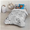 FUNDA NÓRDICA CON BOTONES 100% ALGODÓN MODELO SUPERMAN GREY PARA CAMA DE 135/140 (220X240 CM) - Teknashop Ltd