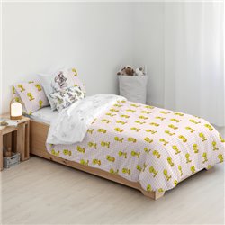 FUNDA NÓRDICA CON BOTONES 100% ALGODÓN MODELO TWEETY VICHY PINK PARA CAMA DE 120 (200X200 CM.) - Teknashop Ltd