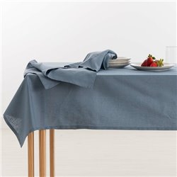 MANTEL HIDROFUGO ANTIMANCHAS LINO 100% DENIM BLUE - Teknashop Ltd