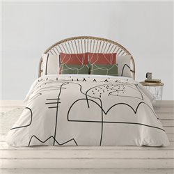 FUNDA NÓRDICA 100% ALGODÓN MODELO BURDEOS PARA CAMA DE 80 (140X200 CM.) - Teknashop Ltd