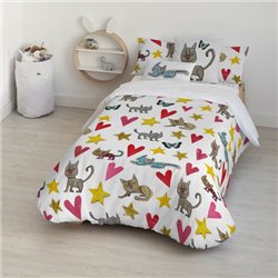 FUNDA NÓRDICA 100% ALGODÓN MODELO GATETS PARA CAMA DE 80 (140X200 CM.) - Teknashop Ltd