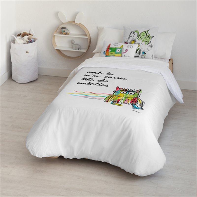 FUNDA NÓRDICA 100% ALGODÓN MODELO LÍOS CATALÀ PARA CAMA DE 105 (180X220 CM) - Teknashop Ltd