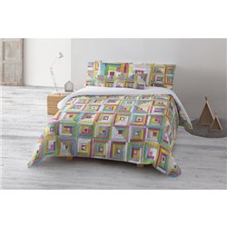 FUNDA NÓRDICA 100% ALGODÓN MODELO PATCHWORK PARA CAMA DE 135/140 (220X220 CM) - Teknashop Ltd