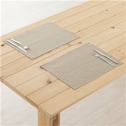 PACK 2 UNIDADES MANTEL INDIVIDUAL HIDROFUGADO ANTIMANCHAS LINO 100% TAUPE