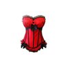 ATRACTIVO CORSET SEXY DE SATEN CON BALLENAS Y LAZOS NEGROS ROJO