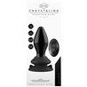 STRETCHY - GLASS VIBRATOR - WITH SUCTION CUP AND REMOTE - RECHARGEABLE - 10 VELOCIDADES - NEGRO