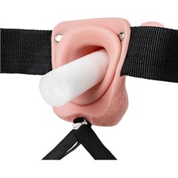 REALROCK-STRAP-ON HUECO VIBRATORIO CON BOLAS - 9/ 23 CM-PIEL