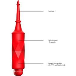 CIRCE - BALA LUMINOSA - ABS BULLET WITH SILICONE SLEEVE - 10-VELOCIDADES - ROJO