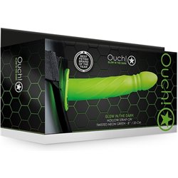 OUCH!-STRAP-ON HUECO TRENZADO - 8 / 20 CM - BRILLA EN LA OSCURIDAD