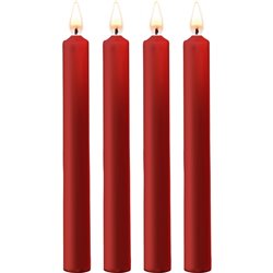 TEASING WAX VELAS LARGAS - PARAFINA - 4-PACK - ROJO 