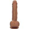 PENE DE SILICONA DE DOBLE DENSIDAD DE 17,75CM - MARRÓN