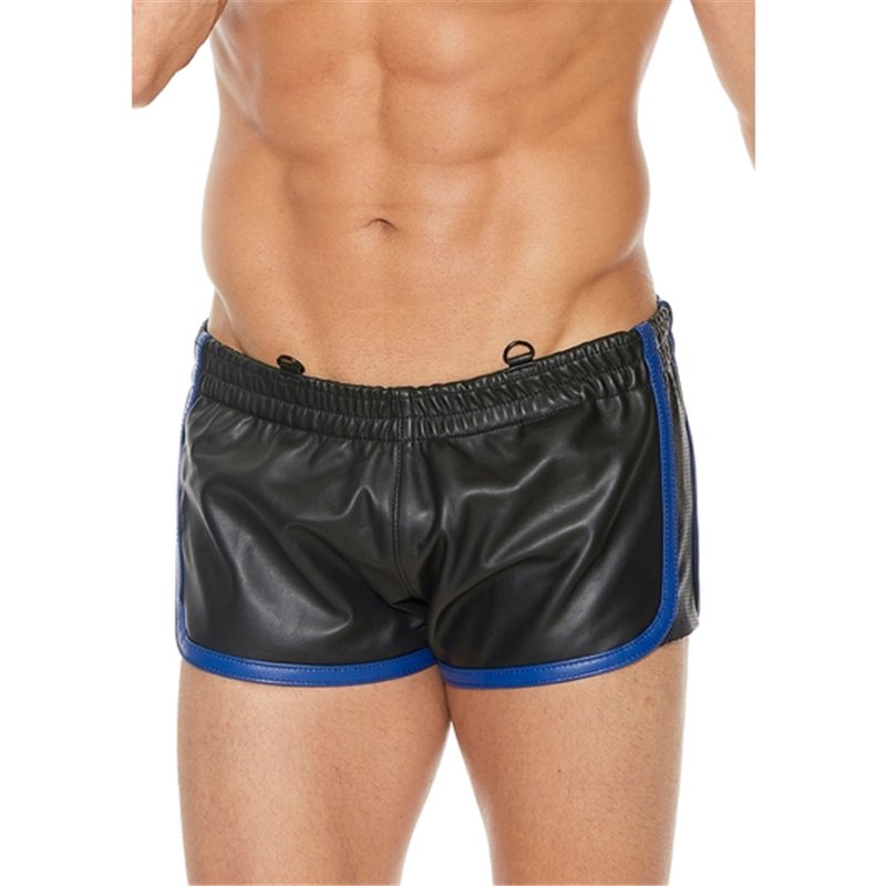 SHORTS CUERO VERSÁTIL - NEGRO/AZUL