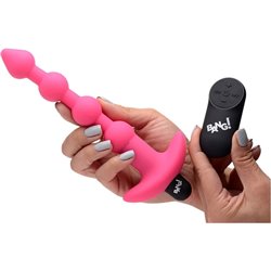 PLUG VIBRADOR DE BOLAS ANALES DE SILICONA - ROSA