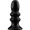 RIBBLY - GLASS VIBRATOR - WITH SUCTION CUP AND REMOTE - RECHARGEABLE - 10 VELOCIDADES - NEGRO