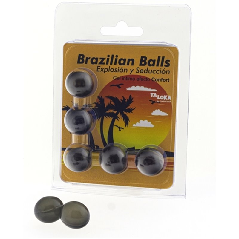 5 BRAZILIAN BALLS EXPLOSION DE AROMAS GEL EXCITANTE EFECTO CONFORT