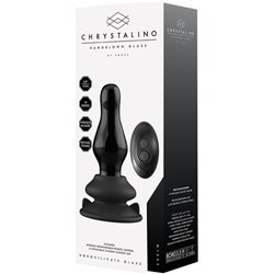 MISSY - GLASS VIBRATOR - WITH SUCTION CUP AND REMOTE - RECARGABLE - 10 VELOCIDADES - NEGRO