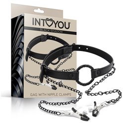 O Ring Gag and Nipple Clamps Vegan Leather