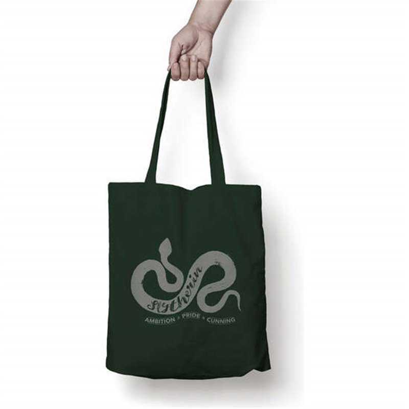 TOTE BAG 100% ALGODÓN SLYTHERIN VALUES BLACK