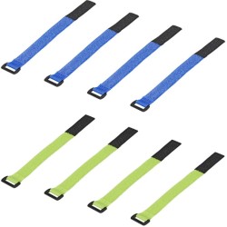 cable ties velcro 8 pieces blue/green