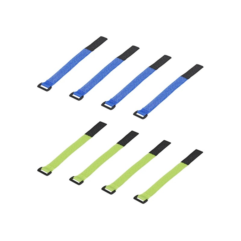 cable ties velcro 8 pieces blue/green