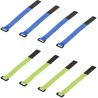 cable ties velcro 8 pieces blue/green