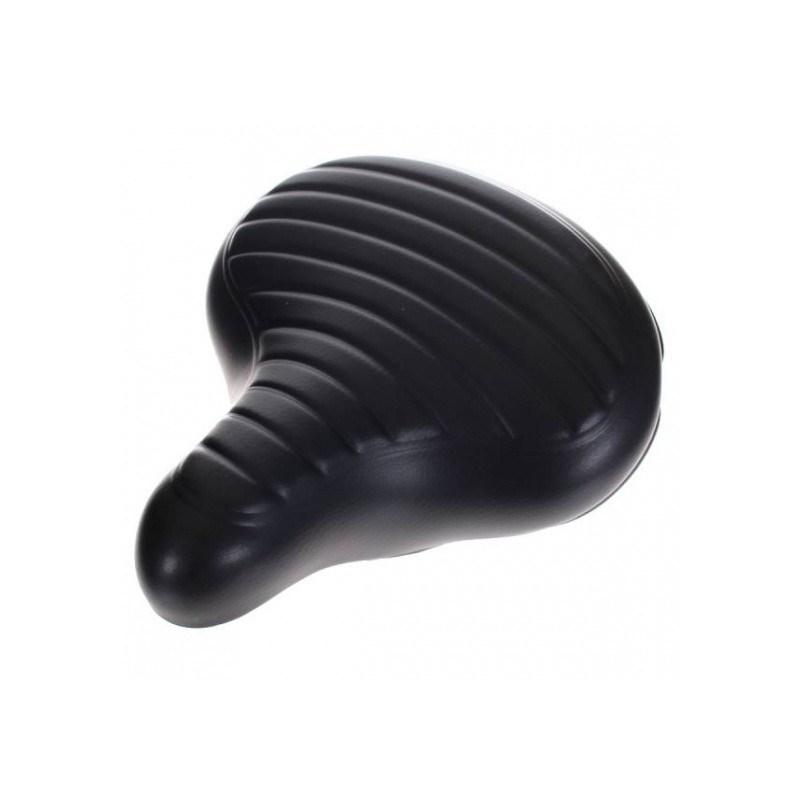 Ribbed saddle city bike unisex black