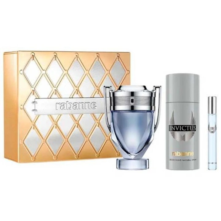 Paco Rabanne Estuche Invictus Eau De Toilette 100ml Desodorante 150ml Eau De Toilette 10ml - unisex - Teknashop Ltd