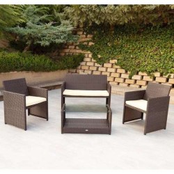 CONJUNTO DE SOFÁ (108X59X76 CM) + 2 SILLONES (59X76 CM) + MESA (85X45X41 CM) AKTIVE