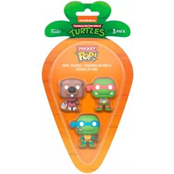 BLISTER 3 FIGURAS CARROT POCKET POP TORTUGAS NINJA SPLINTER LEONARDO RAPHAEL