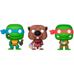 BLISTER 3 FIGURAS CARROT POCKET POP TORTUGAS NINJA SPLINTER LEONARDO RAPHAEL