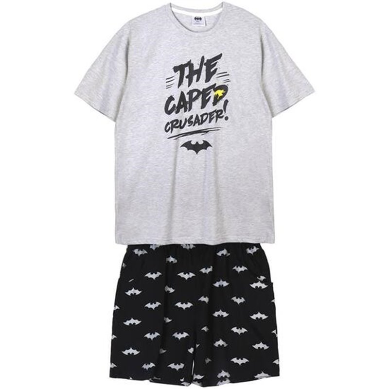 PIJAMA CORTO SINGLE JERSEY PUNTO BATMAN GRAY