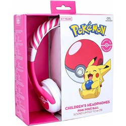 AURICULARES INFANTILES PINK POKEBALL POKEMON