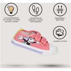 ZAPATILLA LONETA SUELA PVC CON LUCES ALGODÓN MINNIE