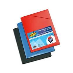 CARPETA FLEXIBLE CON GOMAS Y 3 SOLAPAS - COLORES SURTIDOS