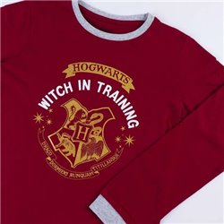 PIJAMA LARGO SINGLE JERSEY HARRY POTTER DARK RED