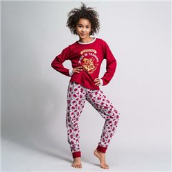 PIJAMA LARGO SINGLE JERSEY HARRY POTTER DARK RED