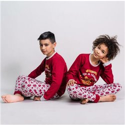 PIJAMA LARGO SINGLE JERSEY HARRY POTTER DARK RED