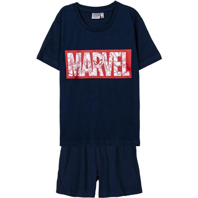 PIJAMA CORTO SINGLE JERSEY MARVEL DARK BLUE